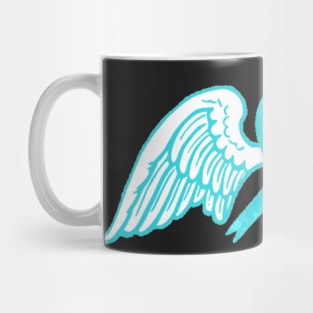 Light Blue Awareness Ribbon with Angel Wings Mug